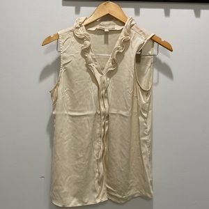 Banana Republic silk sleeveless top cream size 6